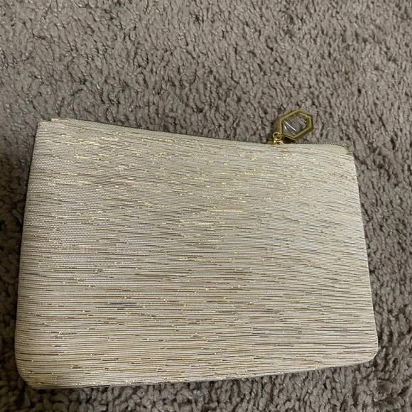 NEW Bvlgari gold biege beauty pouch